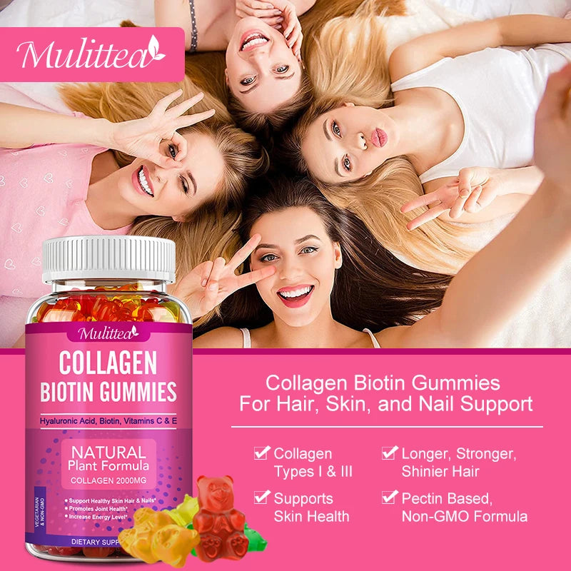 Collagen Gummies with Biotin & Vitamin C | Skin, Hair, Nails Support