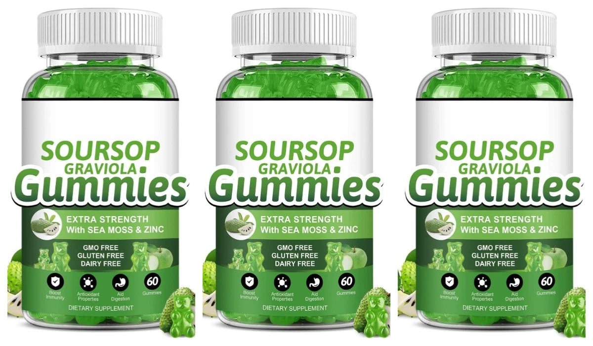Soursop Graviola Gummies with Sea Moss & Vitamin C | Immune Support