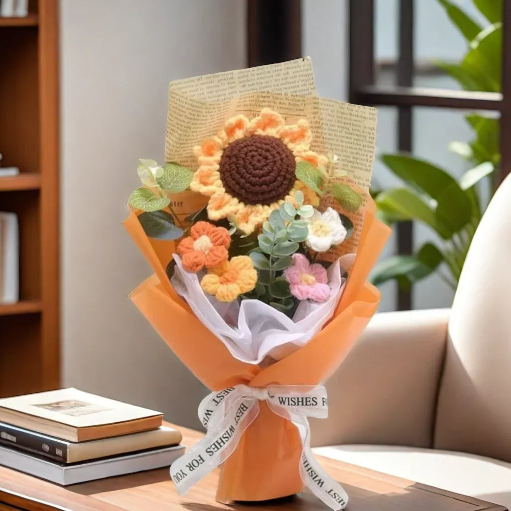 Handmade Crochet Sunflower Bouquet | Timeless Floral Gift Arrangement