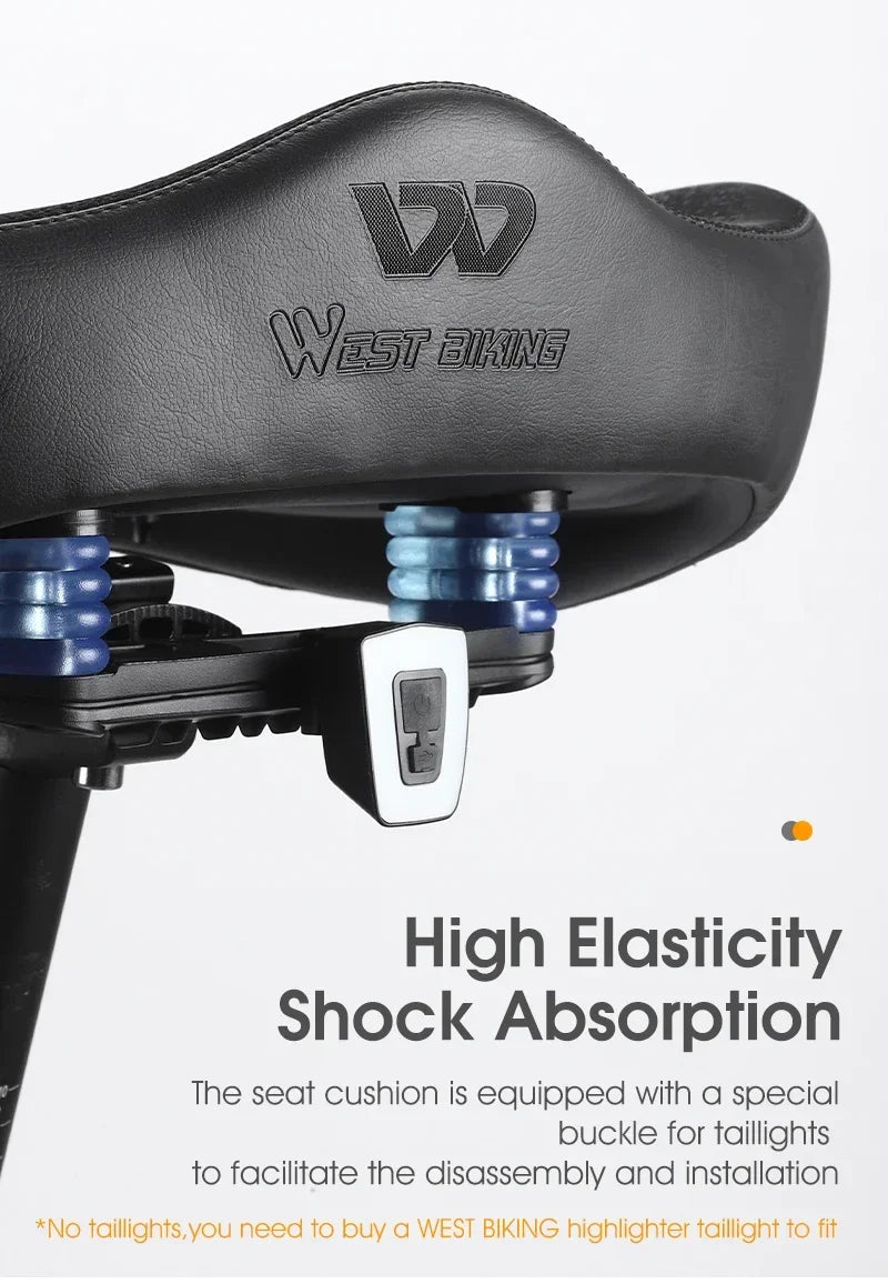 Ultra Wide Ergonomic MTB Saddle | Comfortable Shock-Absorbing Seat
