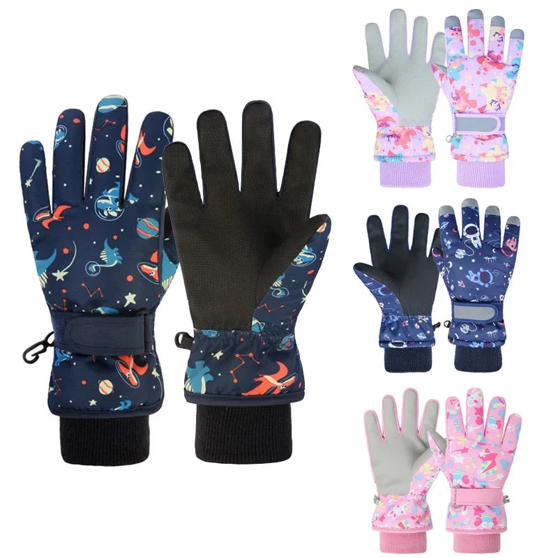 Waterproof Kids Winter Gloves for Skiing, Snowboarding & Cycling