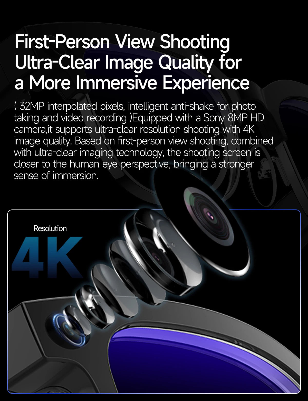 Smart Camera Glasses for Men | Video Recording & AI Features