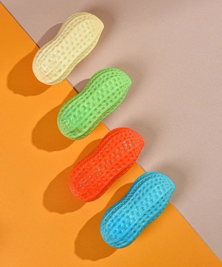 Interactive Dog Chewing Toy | Peanut Shaped Squeaker for Teeth Care