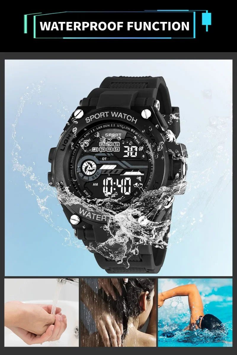 Men's Waterproof Sports Watch | Multifunctional Digital Military Design