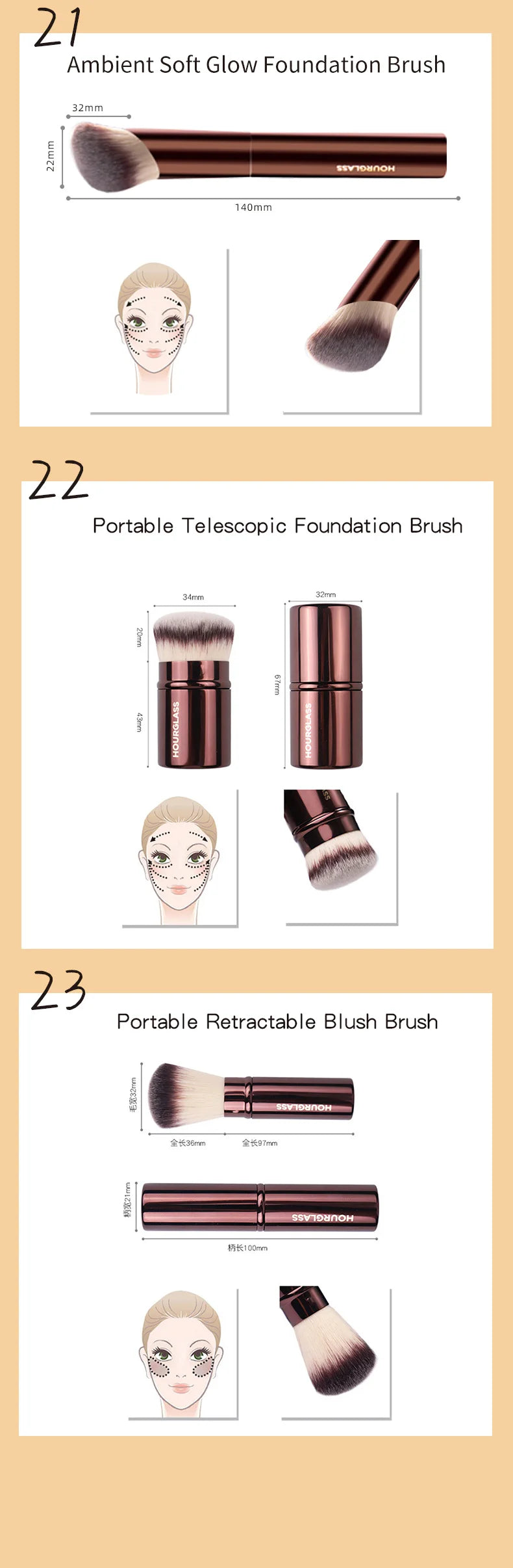 Versatile Makeup Brushes for Flawless Application | Powder, Blusher, More