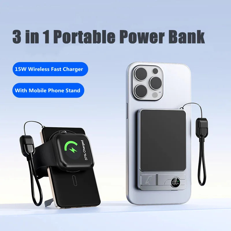 Ultra Slim Magnetic Wireless Power Bank | Fast Charging Portable Battery