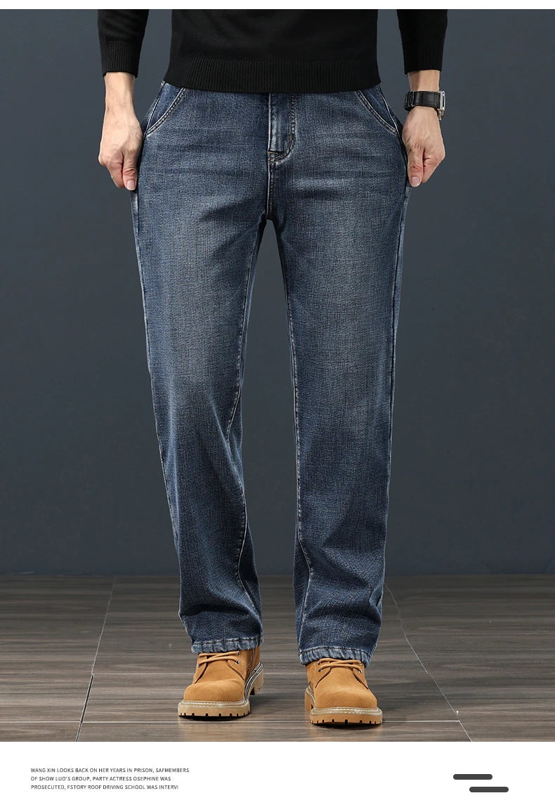 Winter Fleece Men's Jeans | Stylish Warm Denim for Cold Weather