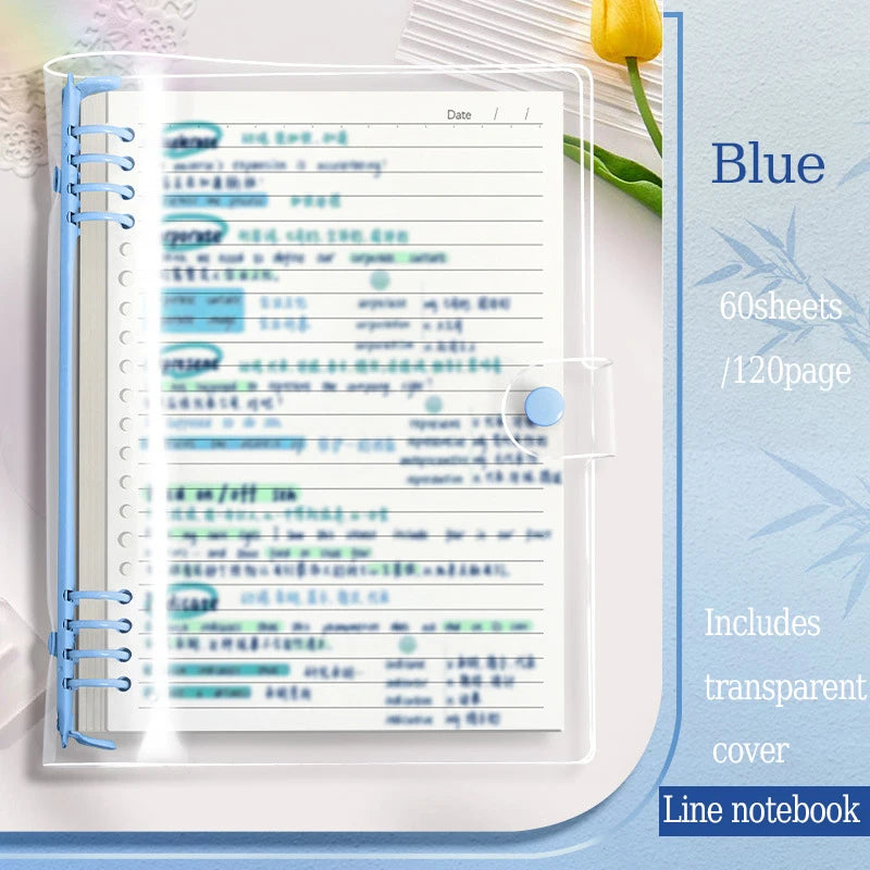 A5 Clear PVC Binder Notebook | Stylish Refillable Planner