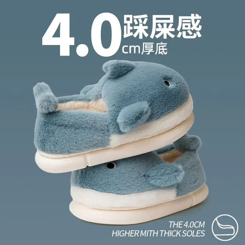 Cozy Shark Pattern Home Slippers for Men & Women | Warm Comfort