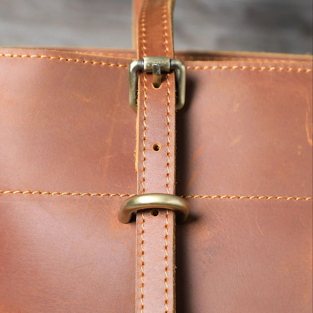 Vintage Genuine Leather Men's Tote & Briefcase | Stylish & Versatile