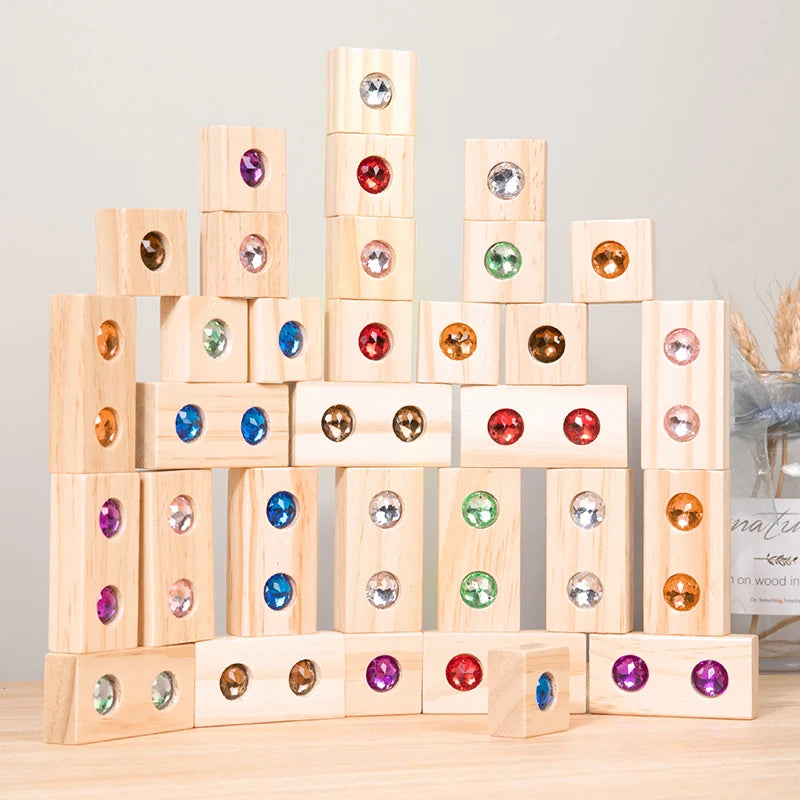 Colorful Kids Wooden Stacking Blocks | Educational Creative Toy