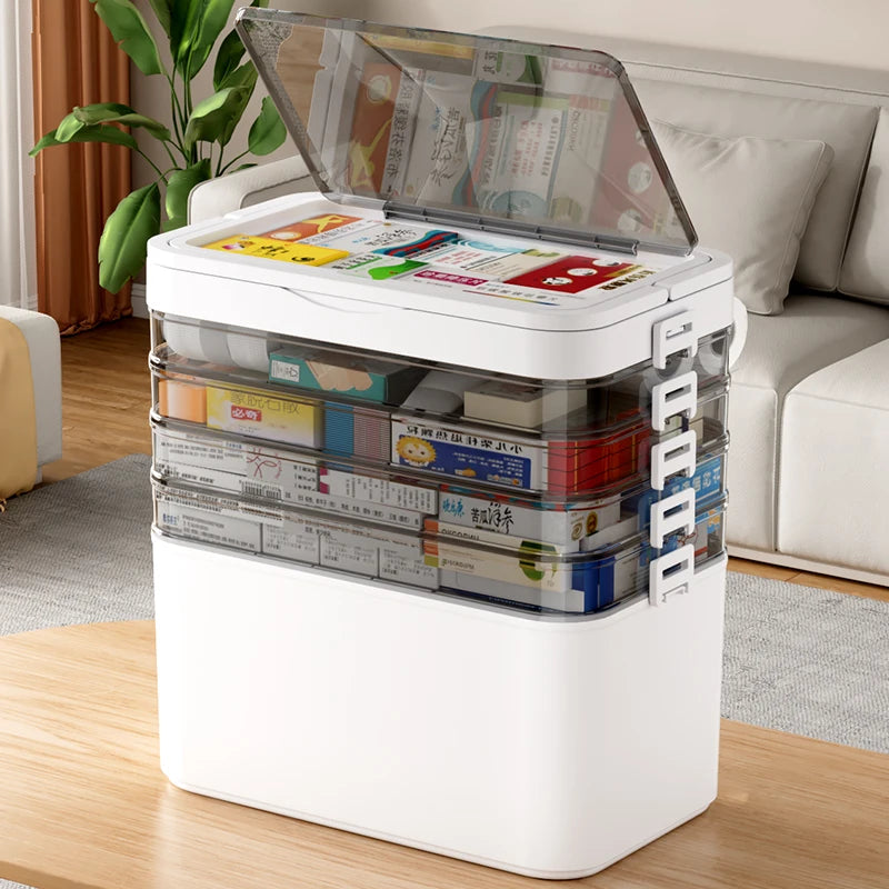 White Portable Medicine Storage Box | Multi-Purpose Organizer