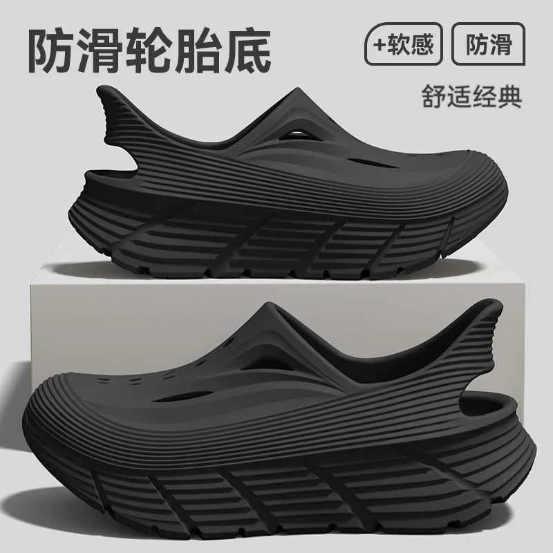 Anti slip hole shoes for men in summer 2026 new anti odor and anti poop feeling, outdoor sports EVA womens outdoor cool slippers