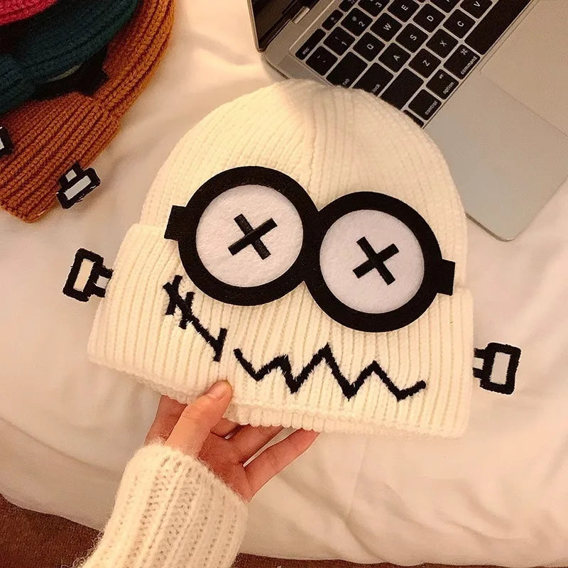 Funny Cute Cartoon Knitted Wool Hat for Women | Cozy Winter Beanie