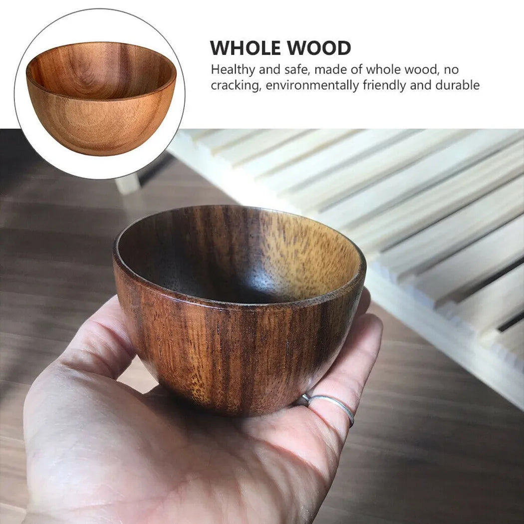 Japanese Style Acacia Wooden Bowl | Elegant Dining Essential