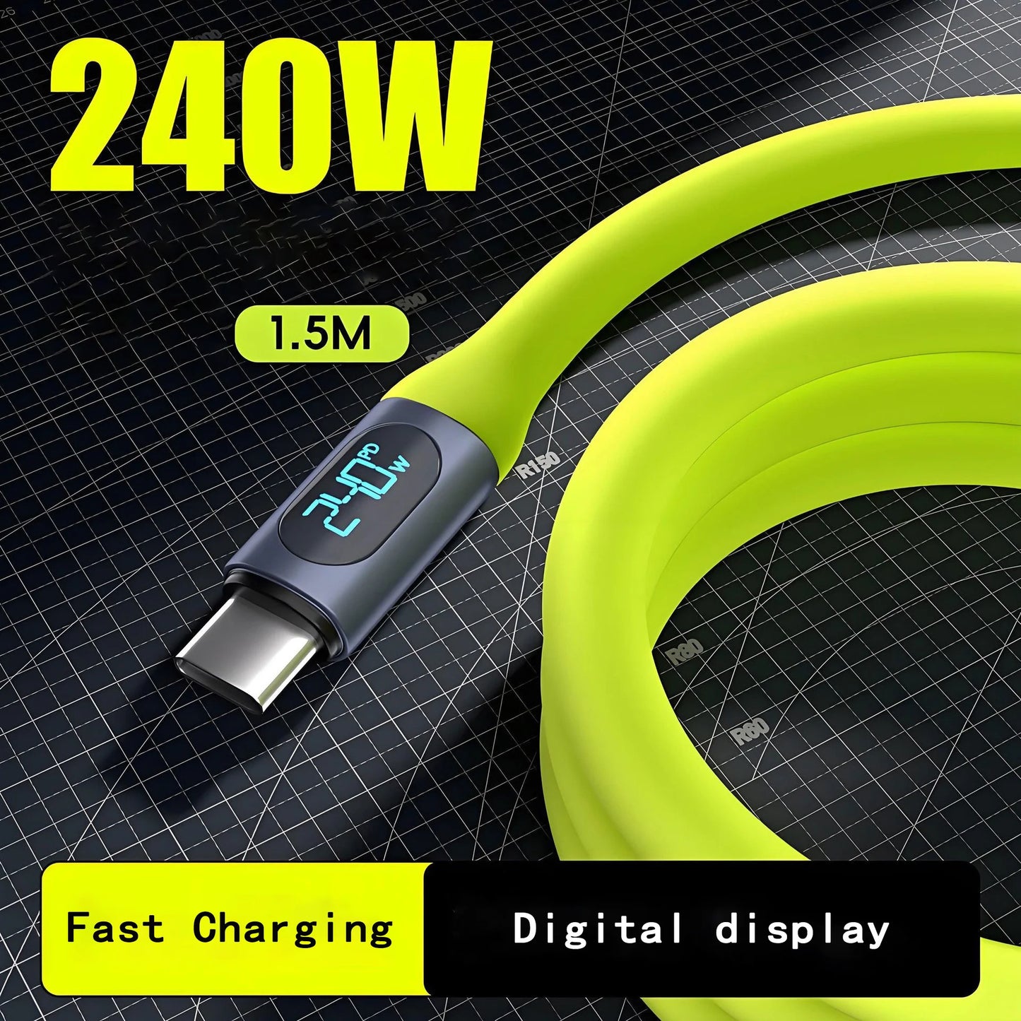 240W Super Fast Charging Type C Cable for Mobile Devices