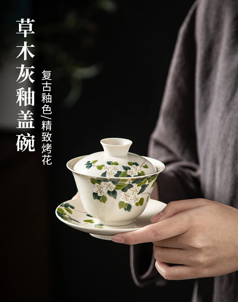 Elegante Gaiwan de Cerámica Gris | Juego de Té Kung Fu Perfecto