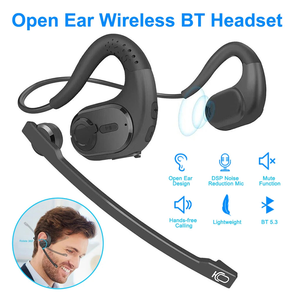 Bluetooth 5.3 Waterproof Open Ear Sports Headphones | Wireless Comfort