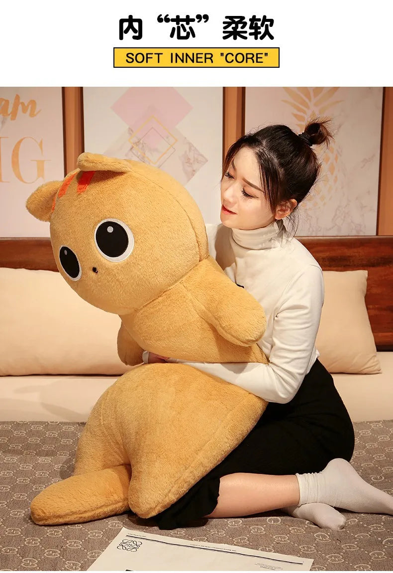 Kawaii Siamese Cat Plush Toy | Long Oblong Nap Pillow for Kids