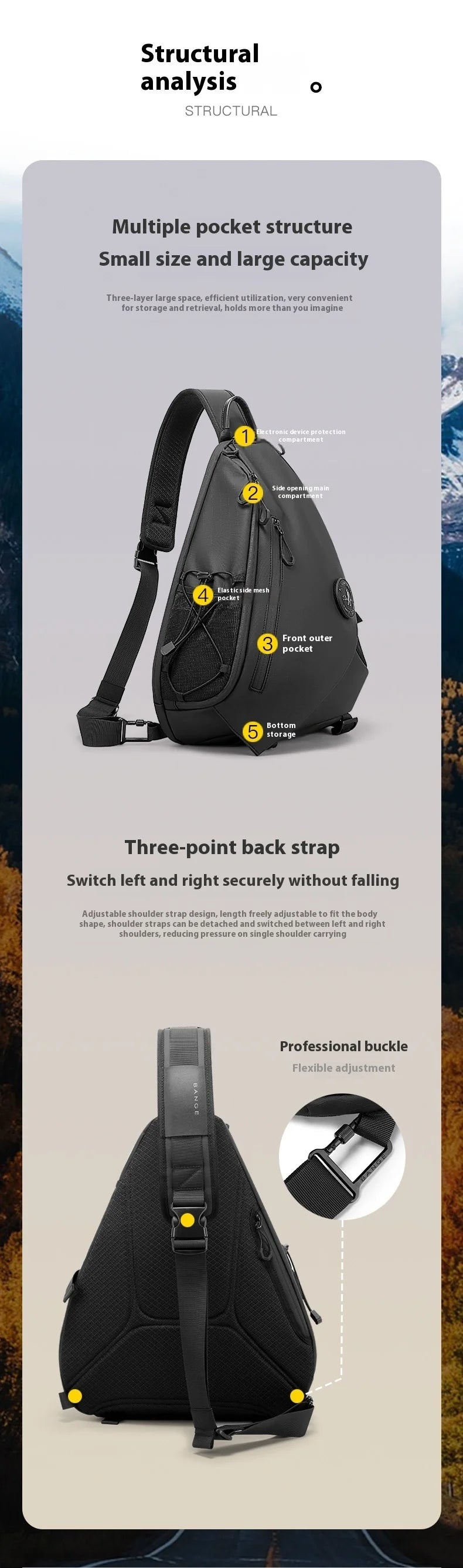 Men's Waterproof Crossbody Chest Bag | Stylish & Spacious Backpack