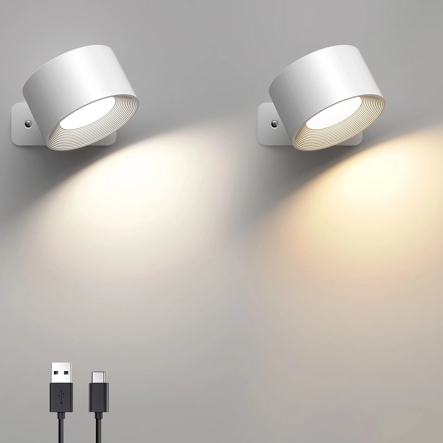 Lámparas de pared LED recargables para interior | Iluminación moderna ajustable