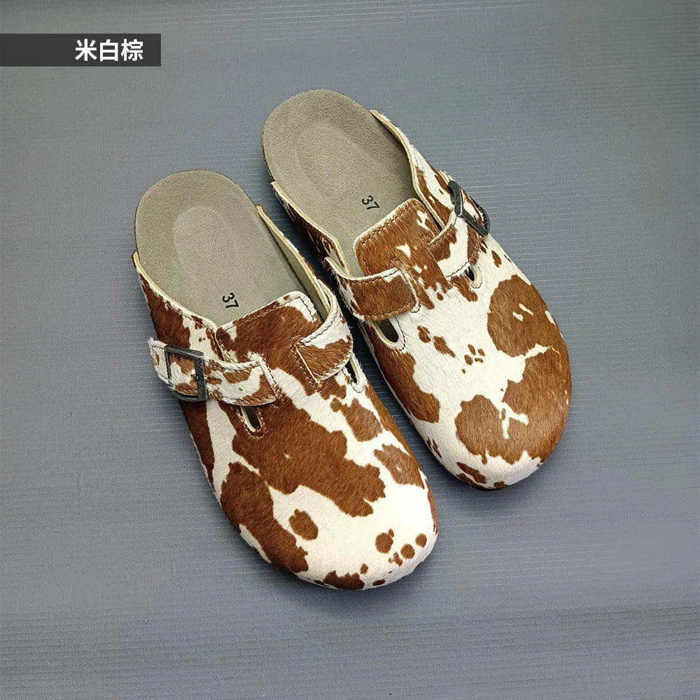 Comfortable Genuine Leather Slip-On Clogs with Arch Support