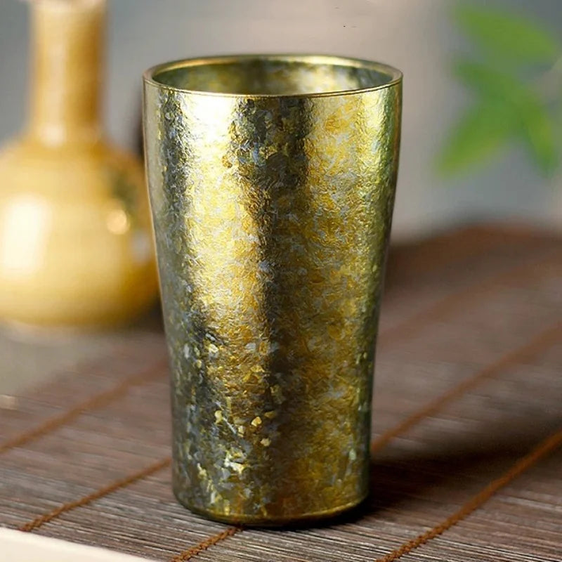 Vintage Pure Titanium Coffee Mug | Double-Layer Insulated Design