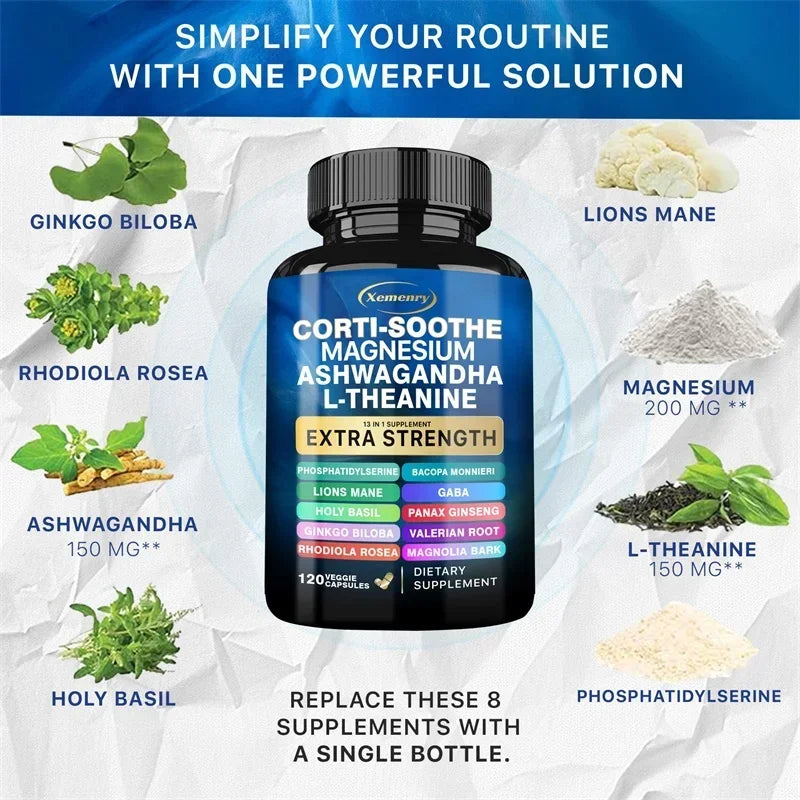 Natural Cortisol Support with Magnesium & Ashwagandha | Relaxation Aid