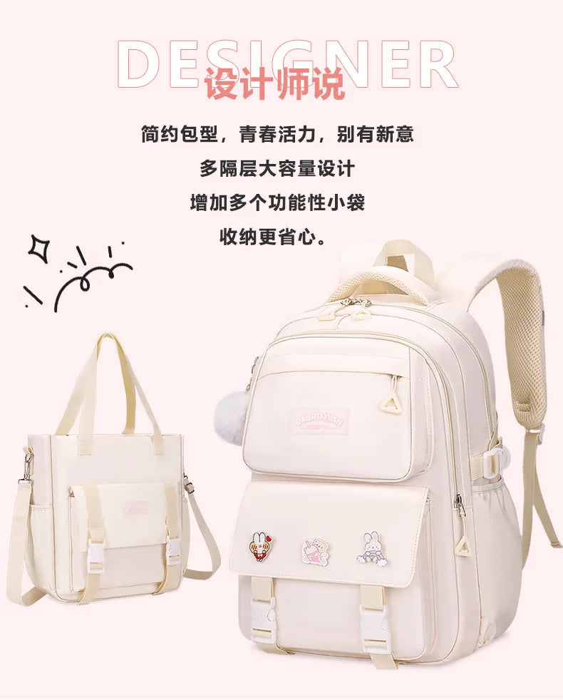 Large Capacity Spine Protection Backpack Set for Students
