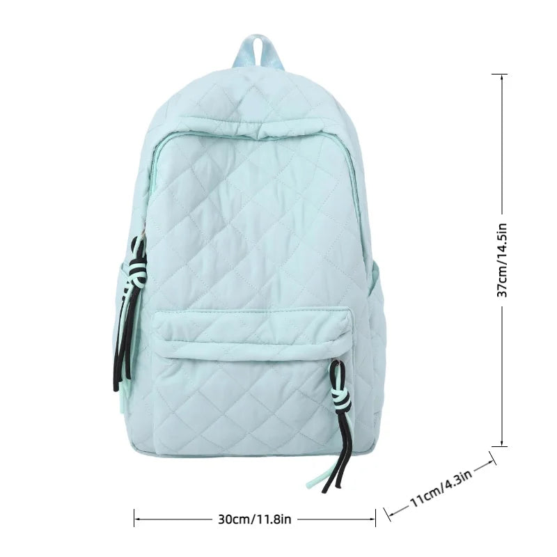 Cute Girls Quilted Backpack with Tassel Decor | Lightweight & Stylish