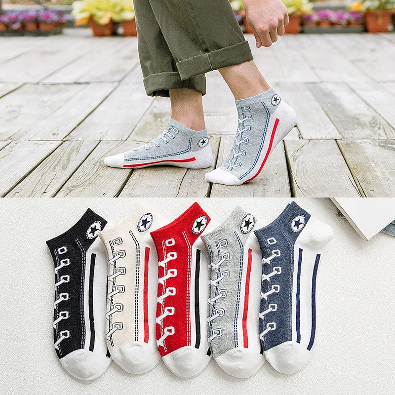 Men's Casual Denim Pattern Socks | Stylish Ankle Comfort