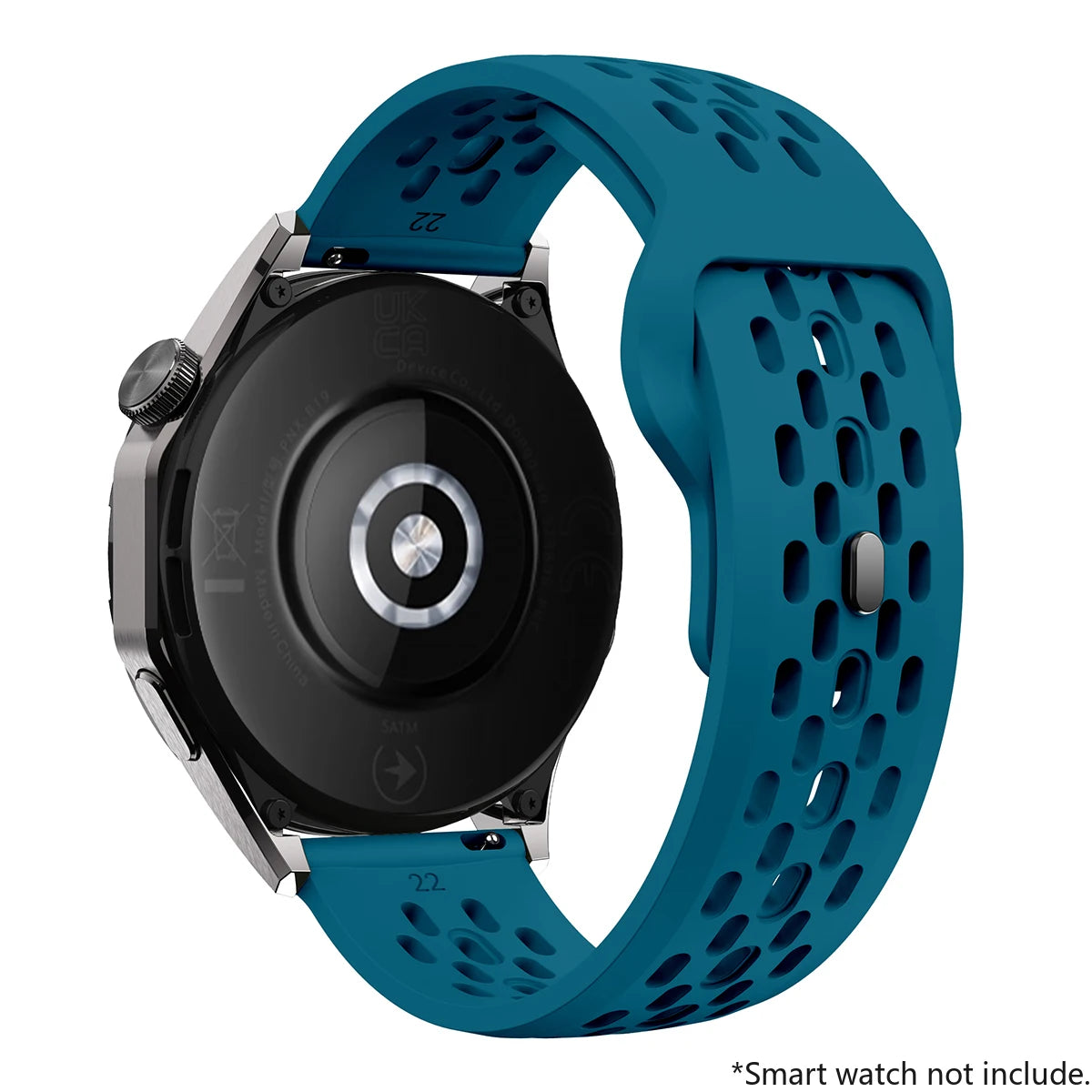 Breathable Sports Silicone Watch Strap - Replacement Bands for Smartwatches