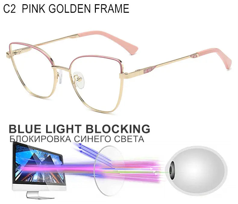 Custom Cat Eye Prescription Glasses for Myopia & Astigmatism