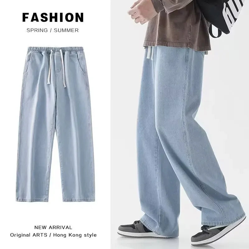 Men's Loose Straight Wide Leg Jeans | Effortless Korean Style Fashion