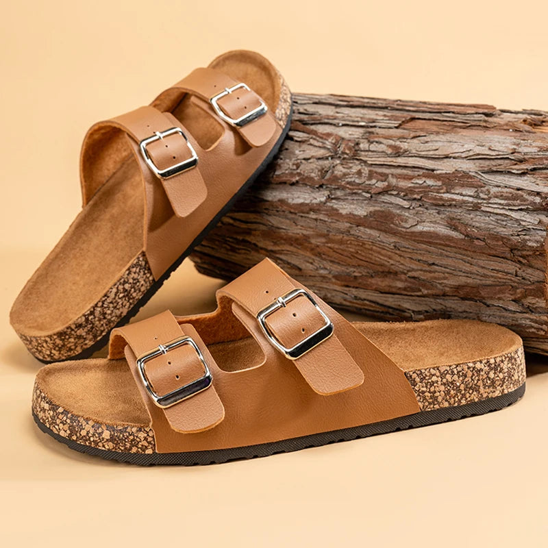 Comfortable Unisex Summer Cork Slippers for Outdoor Use