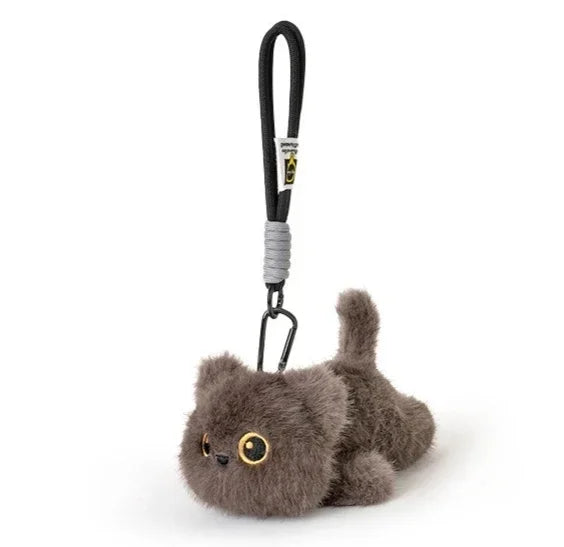 Cute Plush Black Cat Keychain | Adorable Stuffed Doll Gift