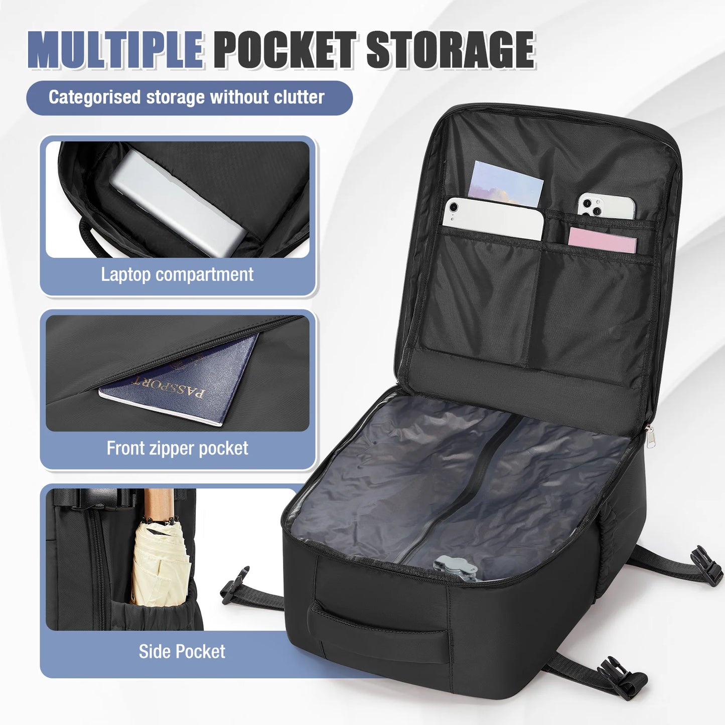 Vacuum Compression Travel Backpack | Ideal Cabin Bag for Air Travel