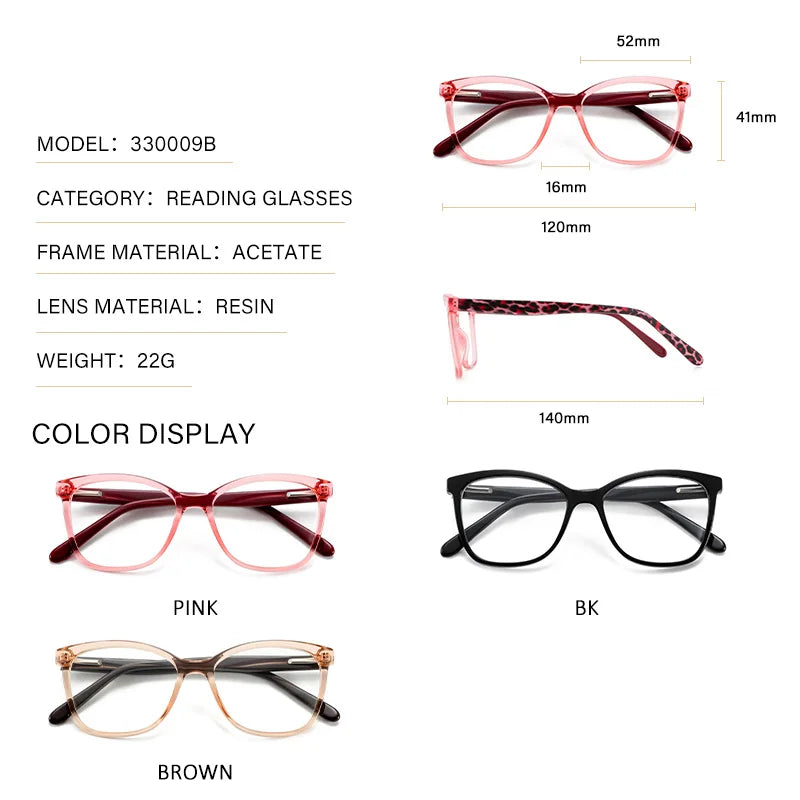 Stylish Women's Prescription Glasses | Progressive Square Acetate Frames