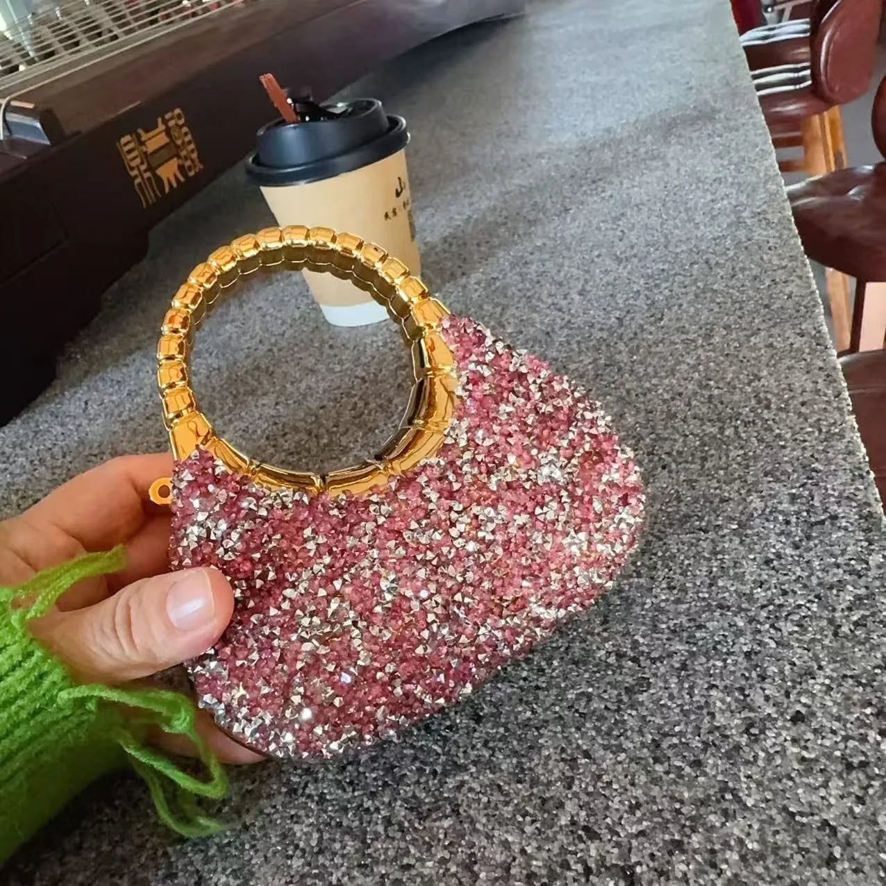 Mini Golden Pink Evening Bag | Luxury Clutch for Parties