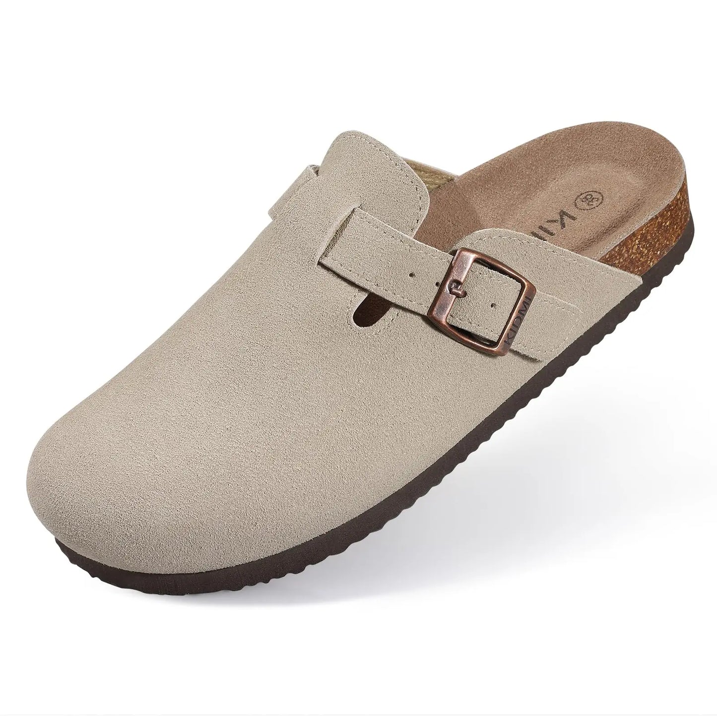 Women's Classic Cork Slippers | Comfortable Suede Clogs with Arch Support
