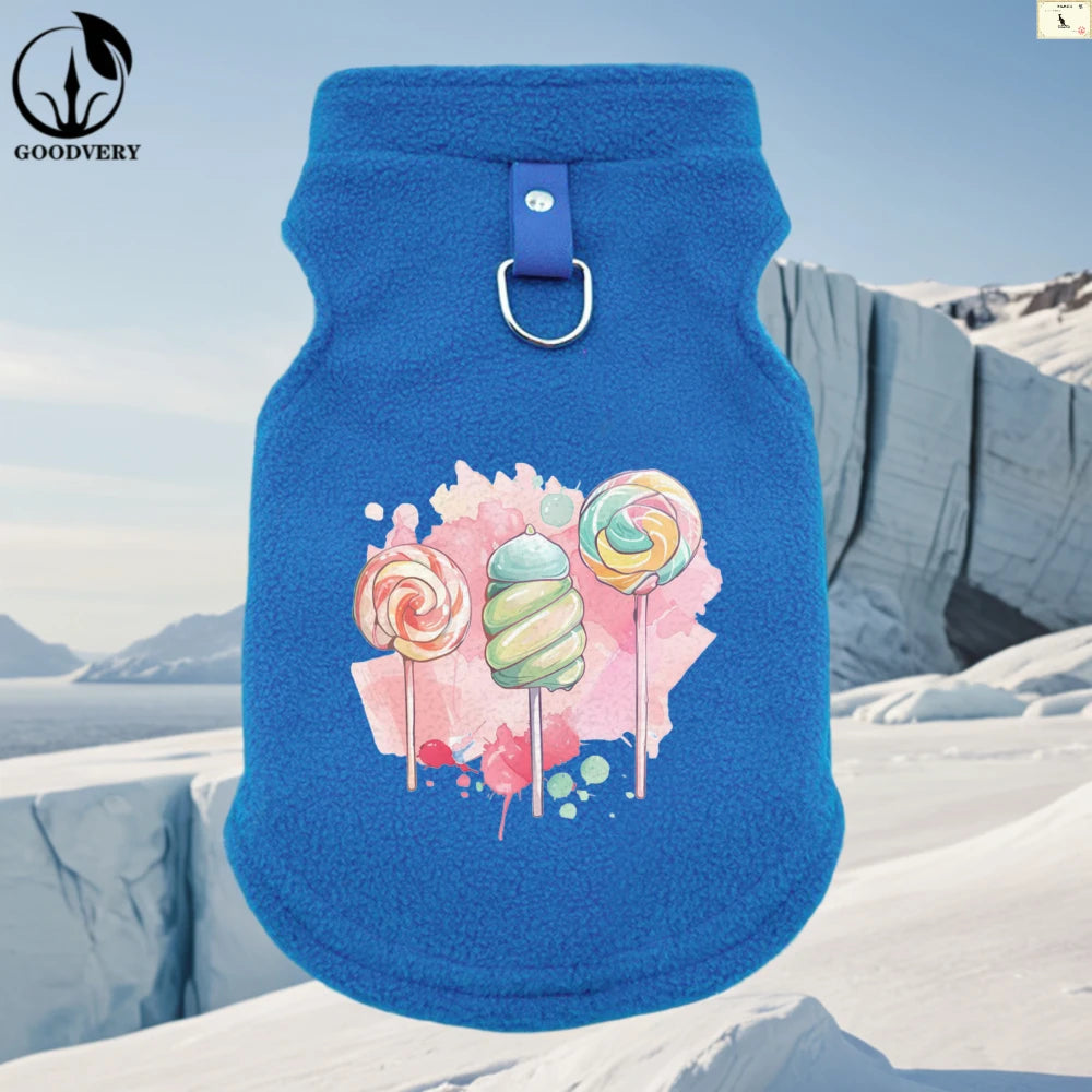 Suéter de invierno para gato con estampado de piruleta de dibujos animados para mascotas