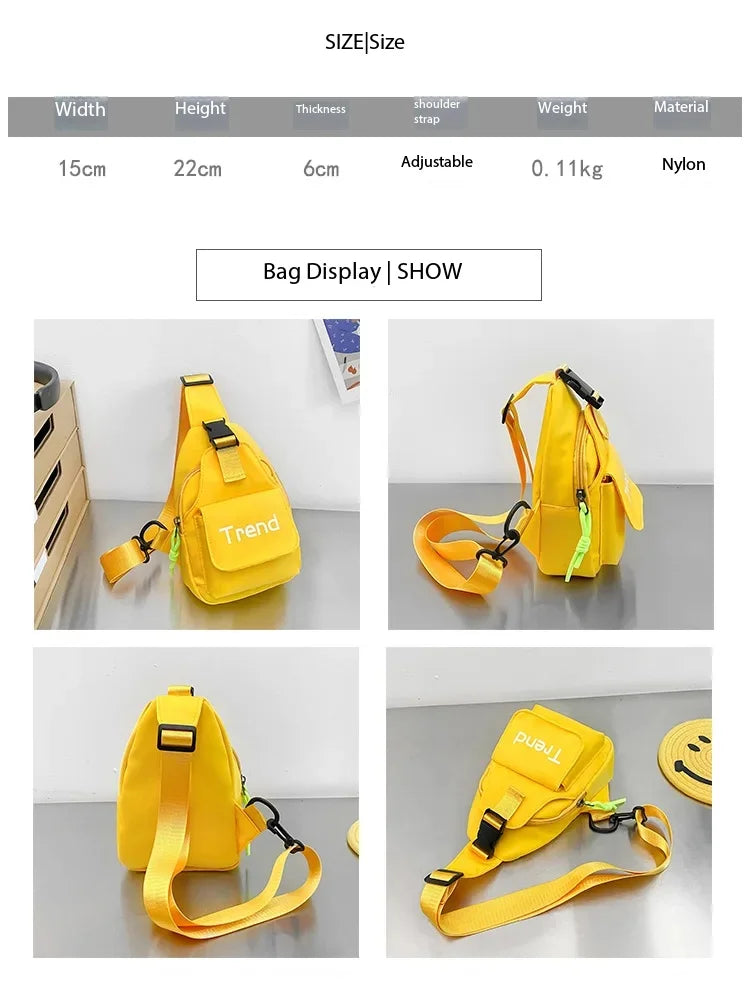 Cute Solid Color Children's Shoulder Bag | Stylish Kids Fanny Pack