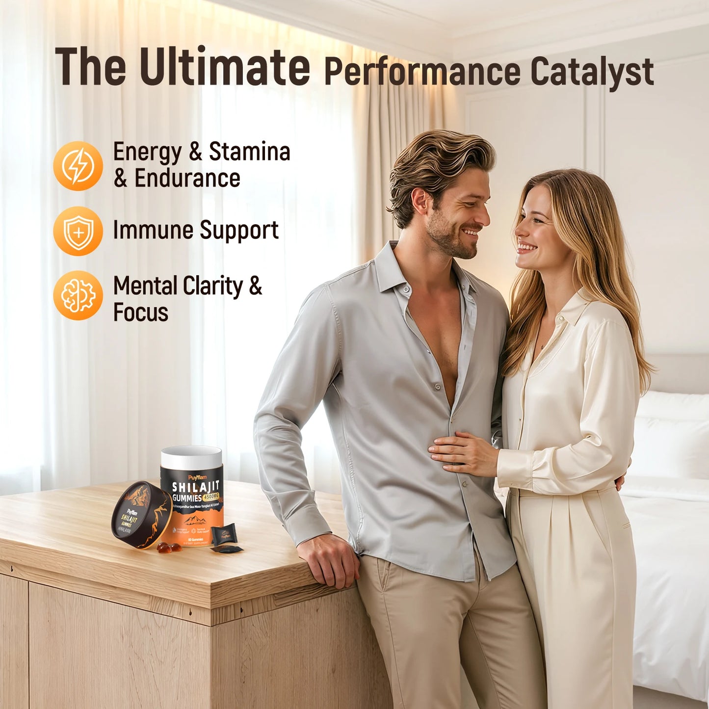 Potent Shilajit Gummies for Immune Support - 4500MG Strength