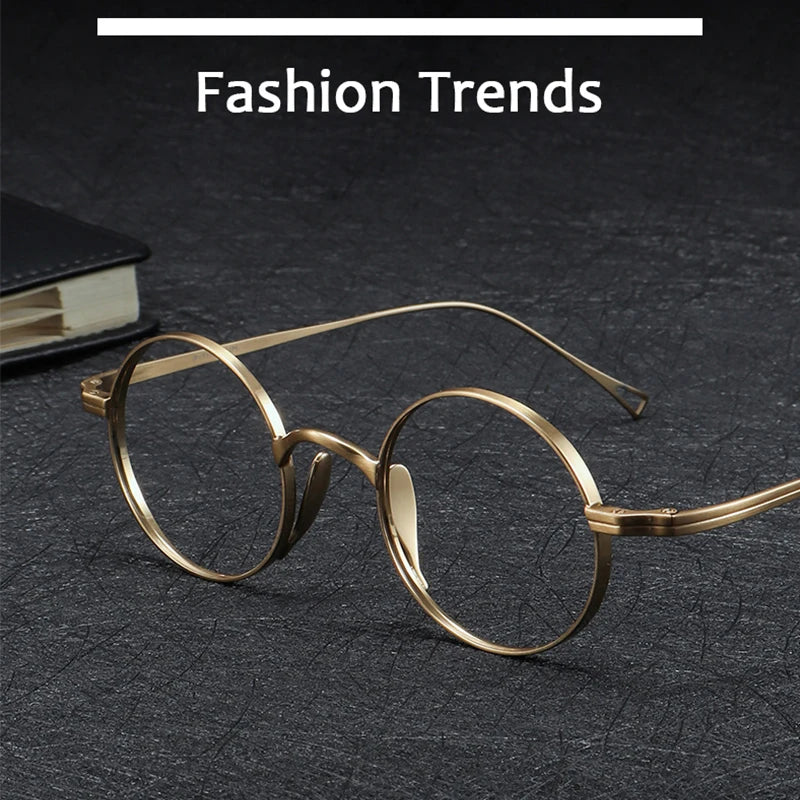 Ultra-Light Titanium Round Glasses Frames | Retro Unisex Eyewear