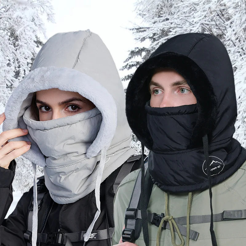 Unisex Plush Balaclava Winter Hat | Warm Knitted Face Mask