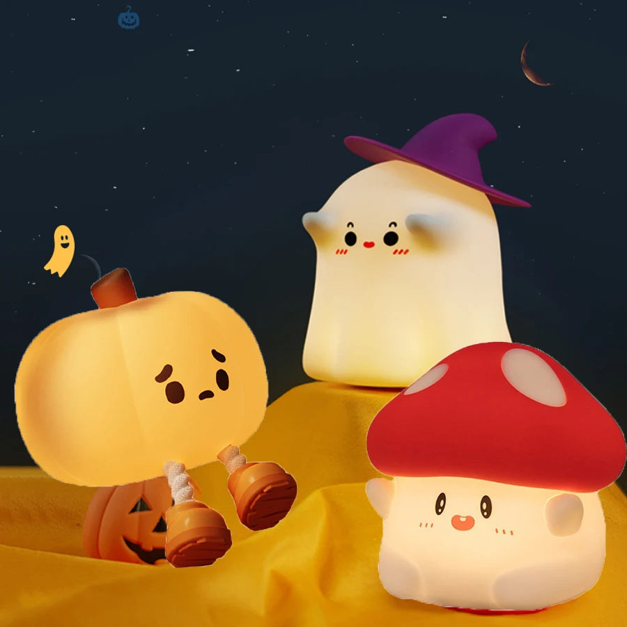 Halloween LED Night Light | Adorable Mushroom, Pumpkin & Ghosts