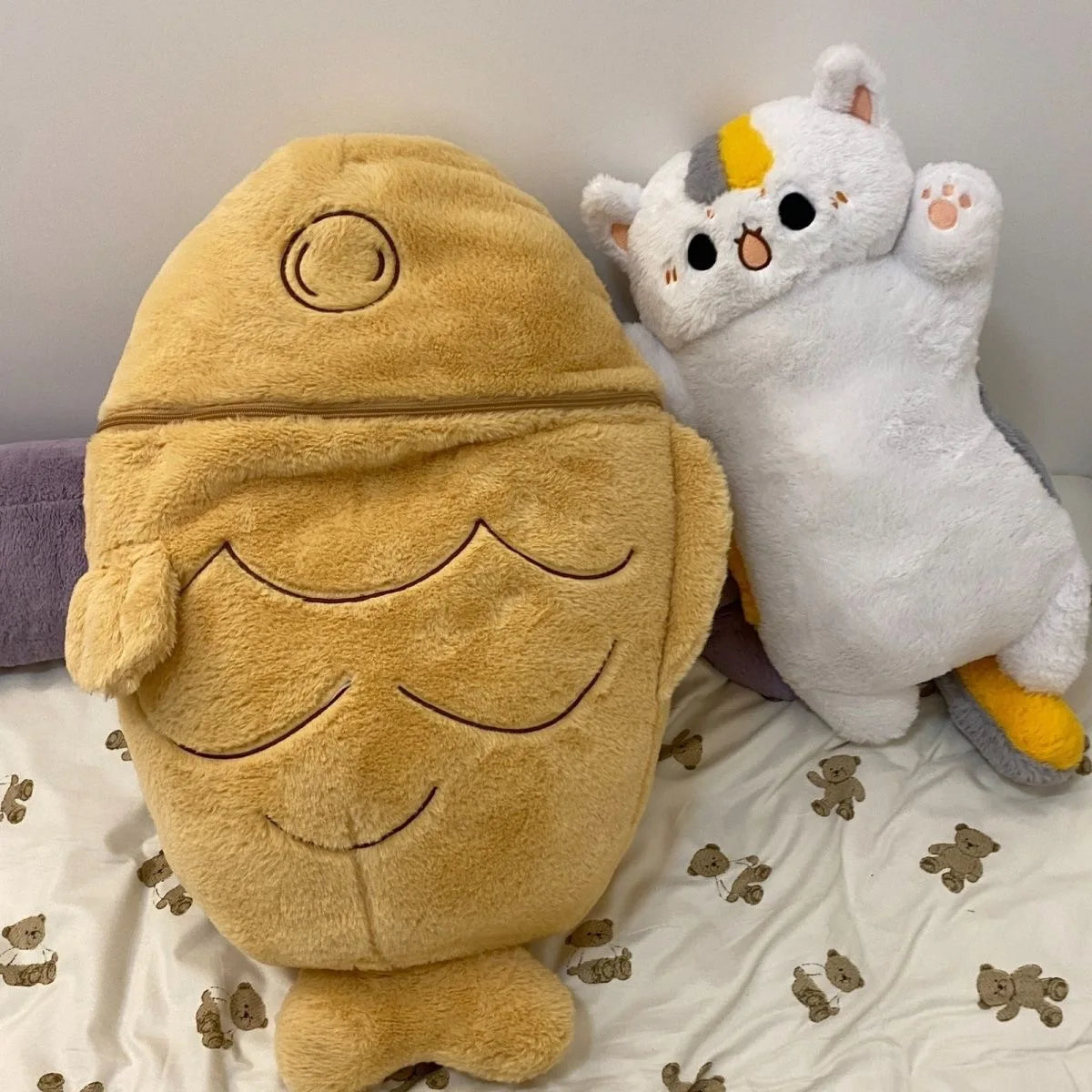Kawaii Taiyaki Cat Plush Toy | Adorable Cushion Bag Animal Pillow