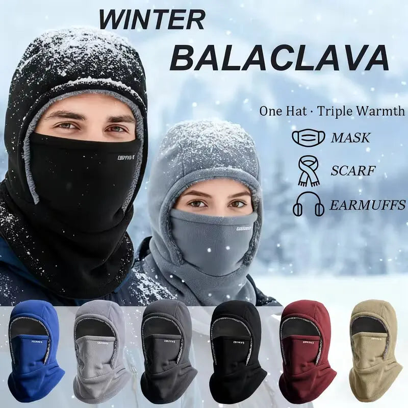 Unisex Fleece Balaclava Cycling Cap | Thick Warm Windproof Hood
