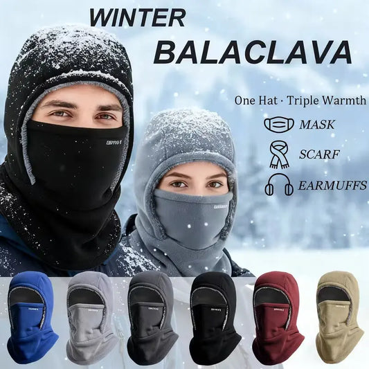 Pasamontañas de forro polar unisex para ciclismo | Capucha gruesa, cálida y cortavientos