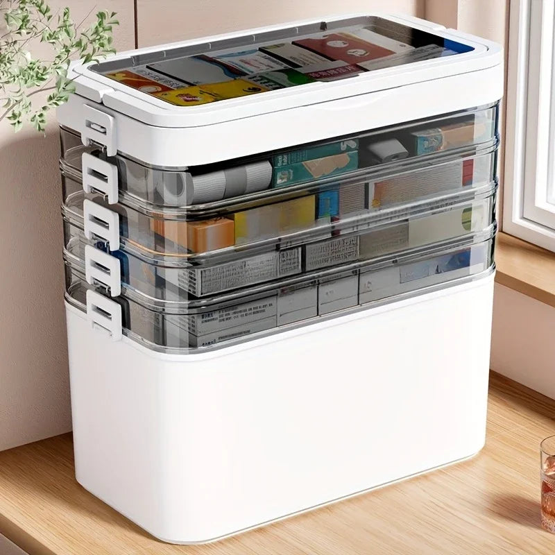 White Portable Medicine Storage Box | Multi-Purpose Organizer